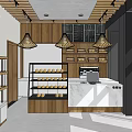 Yulan Bakery Modern Exterior With Glass Windows Wooden Floor Tree Outside Bread Racks Bar Stools