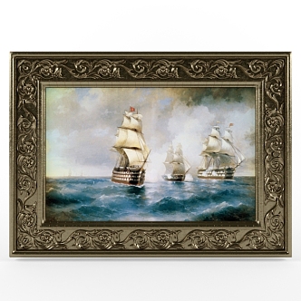 European Landscape Picture Frame 3d model