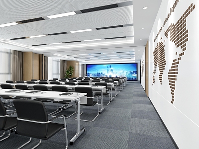 Modern conference room multi-function hall 3d model