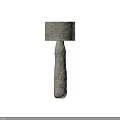 Natural Rustic Modern Chandelier With Gray Fabric Shade And Stone Like Texture Body