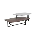 Modern Coffee Table Featuring Square Wooden Top And Sturdy Metal Base 3d model