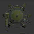 modern turret turntable sci-fi tower defense game tower defense 3d model