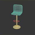 Modern Bar Stool Featuring Metal Frame Round Blue Base Gray Sleek Seat And Backrest