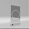 Modern Textured Brown Frame Mirror With Black Panel And White Reflective Surface