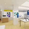 Modern Digital Store Interior With HONOR 5G Mobile Phones Display Counters And Large Screens