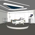 Modern Medical Ward Interior With White Lighting Adjustable Medical Bed And Equipment