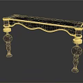 Luxury Console Table With Black Marble Top And Gold Accents Carved Legs