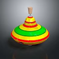 Household Spinning Top With Colorful Stripes And Cork Top Design