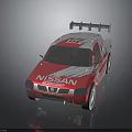 Red Nissan Racing Pickup Truck With 311 Number And Rear Spoiler Design