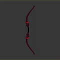 3D Rendered Red Bow Design With Black Grip And Bowstring