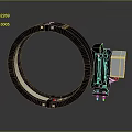 Spacecraft Circular Component Featuring Black Frame And White Structure For Satellite Missions
