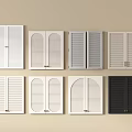 Wardrobe Doors With Multiple Designs Including Louvered And Arch Styles In White Grey Black