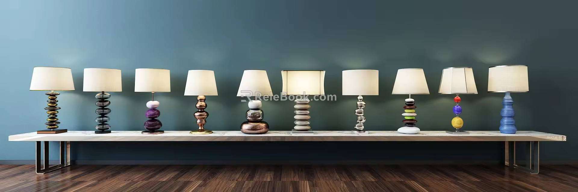 Modern Special-Shaped Table Lamp Stylish Simple Bead Crystal Metal Table Lamp Combination 3d model
