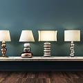 Modern Special-Shaped Table Lamp Stylish Simple Bead Crystal Metal Table Lamp Combination 3d model