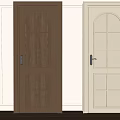 Two Tone Wooden Interior Doors With Arched Glass Panels For Home Decor