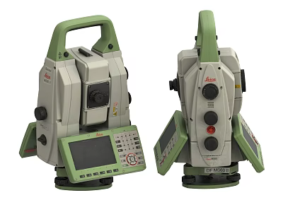 Leica High Precision Total Station Industrial Equipment With Digital Display And Control Panel 3d model