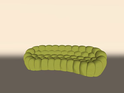 Modern Multiplayer Sofa Bubble Stereo Honeycomb Green 3d model