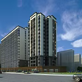 Modern High Rise Residential Building With Glass Curtain Walls And White Exterior Design