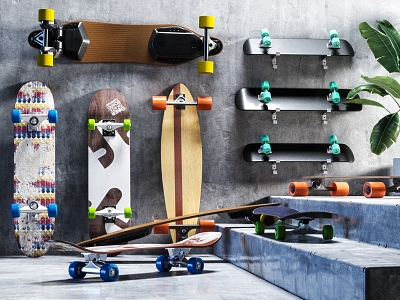 Modern Skateboard Combo model