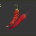 Vibrant Fresh Red Chili Peppers With Green Stems On Dark Reflective Background For Healthy Cooking