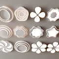 Modern White Ceiling Lights with Various Shapes Round Hexagonal Flower Star Design