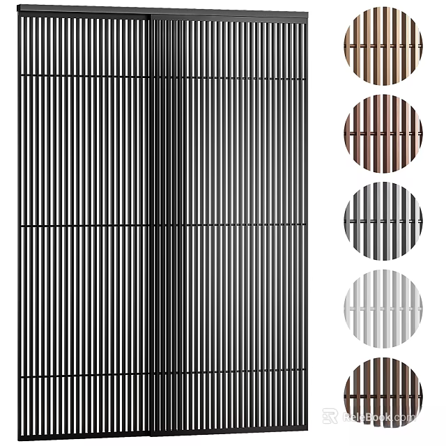 Contemporary Flat Panel Doors With Vertical Stripes And Assorted Color Choices 3d model 