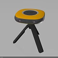 Sleek Orange And Gray Electronic Device With Circular Top And Tripod Stand Design