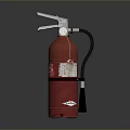 Red Fire Extinguisher With White Handle And Black Hose For Home Safety