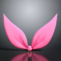Pink Rabbit Ear Hair Accessories With Fabric Bow Knot Fashionable Hair Decor