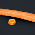 Fresh Orange Carrot Vegetable With Whole And Sliced Sections On Dark Background