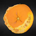 Peeled Fresh Orange with Juicy Flesh Displayed on Black Background