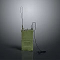 Military Weapon Communication Device In Green With Antennas And Connected Cables