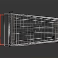 Metal Shopping Cart with Red Handle and Wire Basket on Wheels