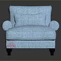 Light Blue Upholstered Chaise Lounge with Modern Design Comfortable Armrests and Pillow