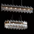 Modern Multi Tiered Crystal Chandeliers With Metal Rings And Hanging Lighting Design