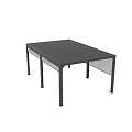 Modern Black Metal Frame Outdoor Table With Pergola Structure For Garden Patio Use