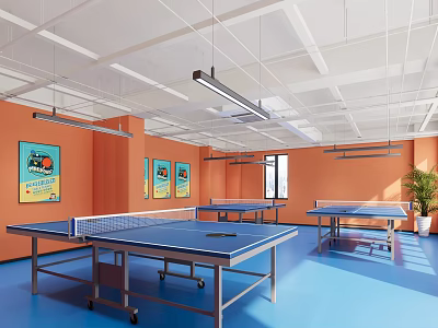 Modern table tennis room 3d model
