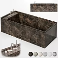 Modern Marble Bathtub Design Featuring Smooth Surface And Chrome Faucet 3d model