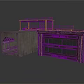 Industrial Equipment Structure With Concrete Block Metal Platform And Garage Door