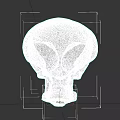 Alien Skull Sculpture With Large Eye Sockets And Weathered Ancient Texture