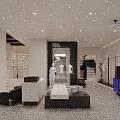 Stylish Modern Clothing Store Interior Design With Starry Ceiling Display Mannequins And Spacious Lounge Areas