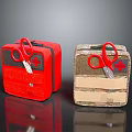 Red And Camouflage Medical First Aid Kits With Red Scissors And Cross Symbol