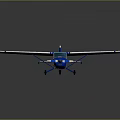 Small Blue And White Passenger Aircraft With Single Propeller Fixed Landing Gear And Cockpit Windows
