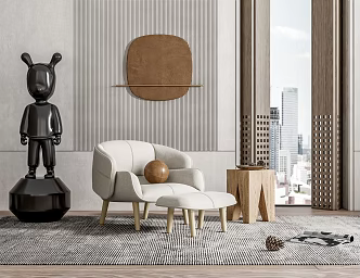 Modern Sofa Chair Single Sofa Leisure Chair 3d model