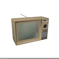Vintage Beige Television With Antenna And Control Panel Features Classic Design 3d model
