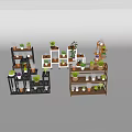Various Design Garden Plant Stands With Green Potted Plants For Home Decor