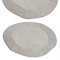 Soft Ribbed Round Rug With Concentric Patterns And Light Neutral Tone For Modern Home Decor 3d model