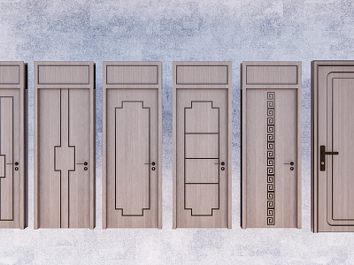 New Chinese Style Swing Door Minimalist Door Combination Bedroom Door Room Door model