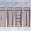 Hinged Wooden Interior Doors With Various Decorative Patterns And Modern Designs 3d model