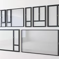 Modern Casement Windows With Black Frames And Clear Glass Panels Design